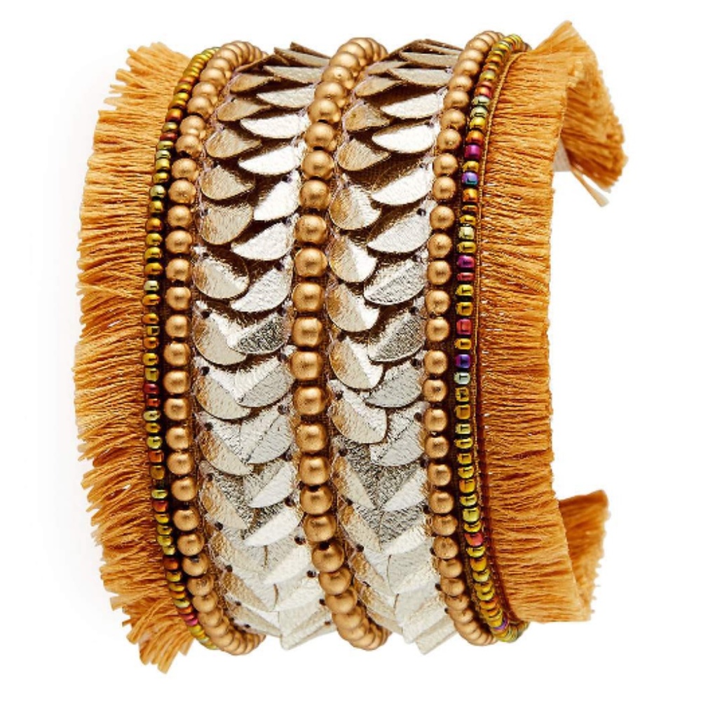 PANACEA Metallic Fringed Cuff